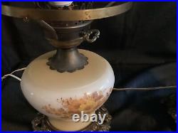 Vintage Hurricane Parlor Electric Table Lamp Gone With The Wind Set Of 2