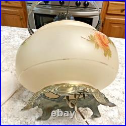 Vintage Hurricane Style 3 WAY Electric Table Lamp (Approx. 23 H) Rose Decor Vintage Hurricane Style 3 WAY Electric Table Lamp (Approx. 23 H) Rose Decor