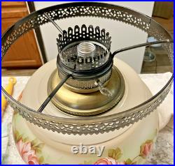 Vintage Hurricane Style 3 WAY Electric Table Lamp (Approx. 23 H) Rose Decor Vintage Hurricane Style 3 WAY Electric Table Lamp (Approx. 23 H) Rose Decor