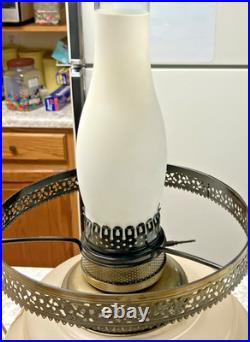 Vintage Hurricane Style 3 WAY Electric Table Lamp (Approx. 23 H) Rose Decor Vintage Hurricane Style 3 WAY Electric Table Lamp (Approx. 23 H) Rose Decor