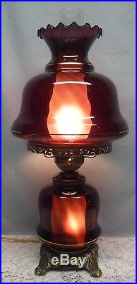 Vintage Hurricane glass Gone with the Wind Purple Lamp Swirl Victorian Accent