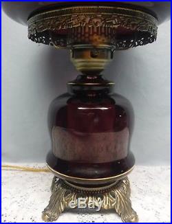 Vintage Hurricane glass Gone with the Wind Purple Lamp Swirl Victorian Accent