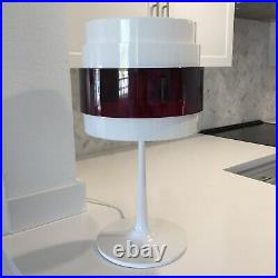Vintage Ikea Lamp Red White Retro Mod Contemporary Modern Energi Table Lamp