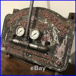 Vintage Industrial Art Gauge Board Cast Iron Steampunk Rustic Table Wall Lamp