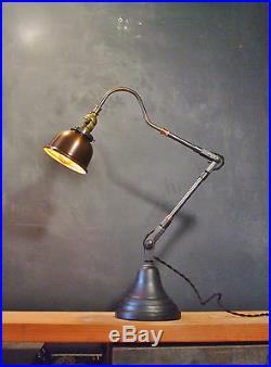 Vintage Industrial Desk Lamp Machine Age Task Light Cast Iron Steampunk