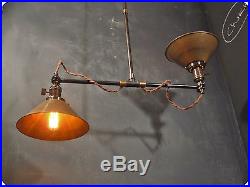 Vintage Industrial Double Shade Ceiling Sconce Machine Age Pendant Lamp Light