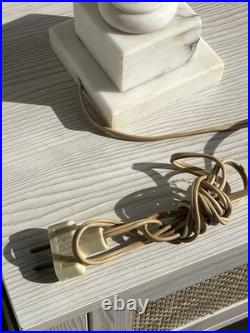 Vintage Italian Alabaster Table Lamp Hand Carved Urn Made in Italy Mid-Century