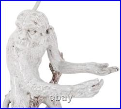 Vintage Italian Majolica Monkey Table Lamp H X 17 Dia 8.5