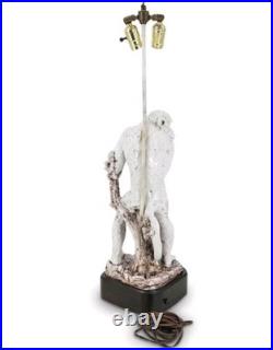 Vintage Italian Majolica Monkey Table Lamp H X 17 Dia 8.5