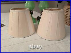 Vintage Jadeite table lamps pair