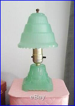 Vintage Jadite Small Electric Lamps Great Condition Boudoir