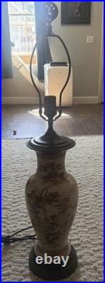 Vintage Japanese Crackle Glaze Porcelain Satsuma Vase Table Lamp