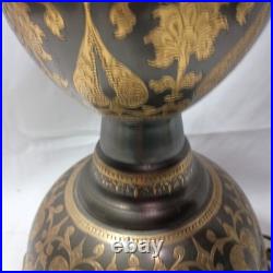 Vintage Lambert Mfg. Co. Etched Brass Table Lamp Paisley Floral 35 Tall Detroit