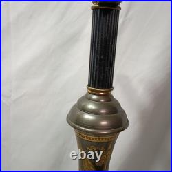 Vintage Lambert Mfg. Co. Etched Brass Table Lamp Paisley Floral 35 Tall Detroit