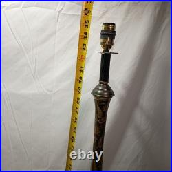 Vintage Lambert Mfg. Co. Etched Brass Table Lamp Paisley Floral 35 Tall Detroit