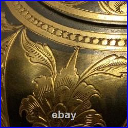 Vintage Lambert Mfg. Co. Etched Brass Table Lamp Paisley Floral 35 Tall Detroit