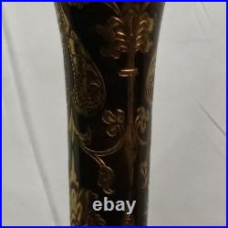 Vintage Lambert Mfg. Co. Etched Brass Table Lamp Paisley Floral 35 Tall Detroit