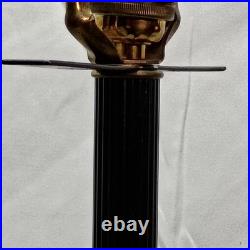 Vintage Lambert Mfg. Co. Etched Brass Table Lamp Paisley Floral 35 Tall Detroit