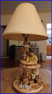 Vintage Lamp Apsit Bros Of California Antique Fisherman Nautical Sea 1987 Works