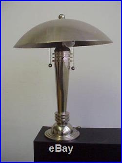 Vintage Lamp Art Deco Table Mushroom Lamp Chrome Made In USA