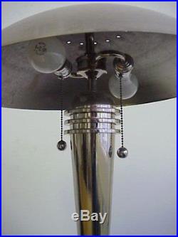 Vintage Lamp Art Deco Table Mushroom Lamp Chrome Made In USA
