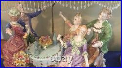 Vintage Lamp Capodimonte Italian Large Porcelain Figurine Table Lamp