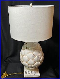 Vintage Large Ceramic Artichoke Table Lamp Unique Home Cottage Decor Lighting
