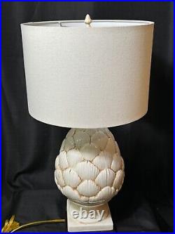 Vintage Large Ceramic Artichoke Table Lamp Unique Home Cottage Decor Lighting
