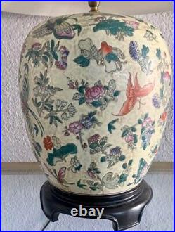Vintage Large Oriental Lamp With Colorful Design Home Decor