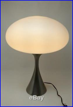 Vintage Laurel Lamp MFG Co Mushroom Shade Mid Century Modern Brushed Stainless
