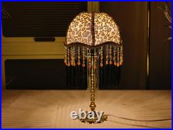 Vintage Leopard Print Table Lamp/Handmade Personalized Tassel Table Lamp/Small B