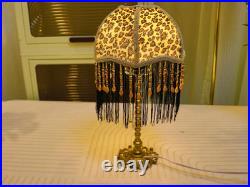 Vintage Leopard Print Table Lamp/Handmade Personalized Tassel Table Lamp/Small B