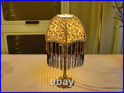Vintage Leopard Print Table Lamp/Handmade Personalized Tassel Table Lamp/Small B