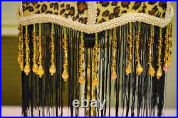 Vintage Leopard Print Table Lamp/Handmade Personalized Tassel Table Lamp/Small B