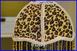 Vintage Leopard Print Table Lamp/Handmade Personalized Tassel Table Lamp/Small B