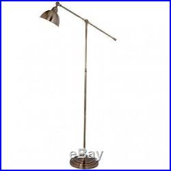 Vintage Lever Arm Antique Brass Floor Lamp Standing Lamp Adjustble