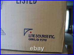 Vintage Lite Source Tiffany Stained Glass Church Table Lamp Decoration