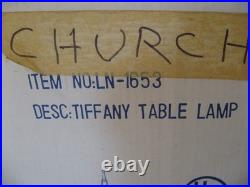 Vintage Lite Source Tiffany Stained Glass Church Table Lamp Decoration