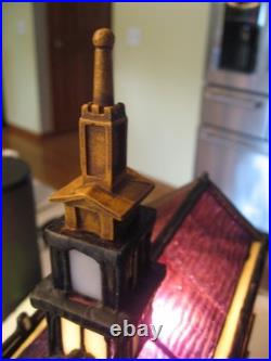 Vintage Lite Source Tiffany Stained Glass Church Table Lamp Decoration