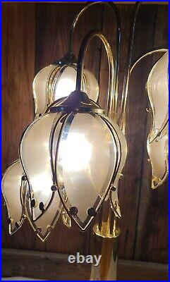 Vintage Lotus Flower Table Lamp by Anthony California Hollywood Regency