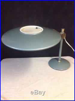 Vintage MCM Atomic 1950's UFO Flying Saucer Green Dazor Desk Lamp