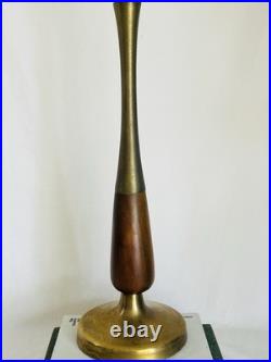 Vintage MCM Brass and Wood Lamp Vintage MCM Brass and Wood Lamp