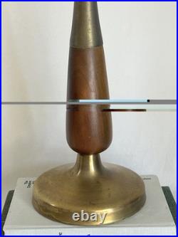 Vintage MCM Brass and Wood Lamp