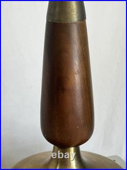 Vintage MCM Brass and Wood Lamp