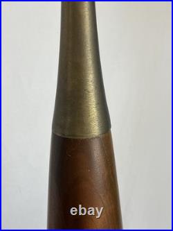 Vintage MCM Brass and Wood Lamp