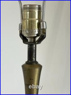 Vintage MCM Brass and Wood Lamp