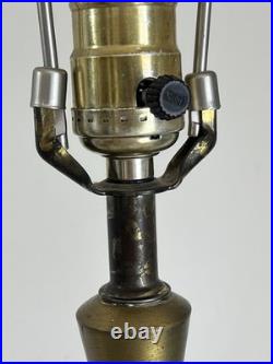 Vintage MCM Brass and Wood Lamp