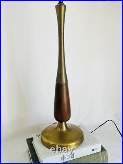 Vintage MCM Brass and Wood Lamp Vintage MCM Brass and Wood Lamp