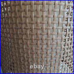 Vintage MCM Bruce Industries Walnut Table Lamp Woven Cane Shade Gruvwood