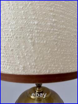Vintage MCM Danish / Atomic Mod Style Red Metal Brass Table Lamp Orig Drum Shade Vintage MCM Danish / Atomic Mod Style Red Metal Brass Table Lamp Orig Drum Shade